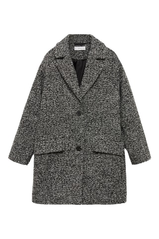 Manteau laine boutons - Noir