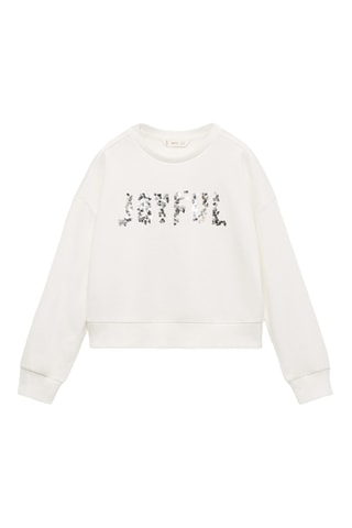 Sweat-shirt à sequins - Blanc cassé