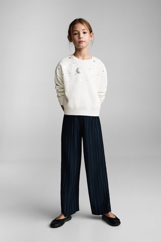 Sweat-shirt à sequins - Blanc cassé