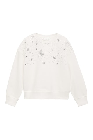 Sweat-shirt à sequins - Blanc cassé