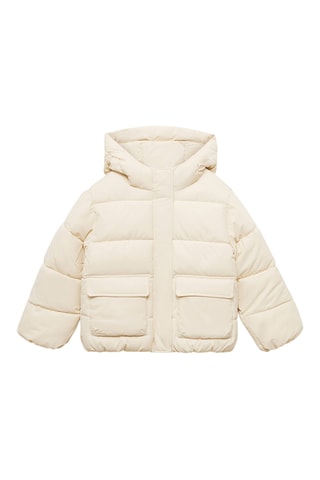 Anorak matelassée imitation mouton retourné - Ecru