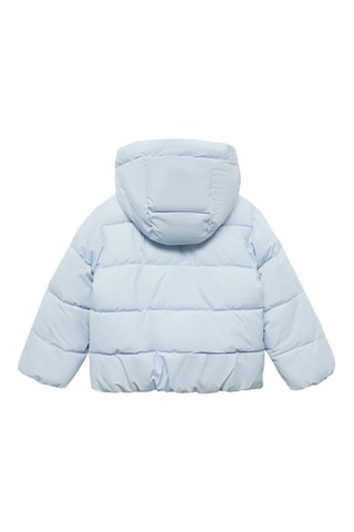 Anorak matelassée imitation mouton retourné - Bleu clair