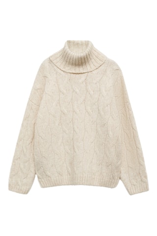 Pull-over maille torsadée - Beige