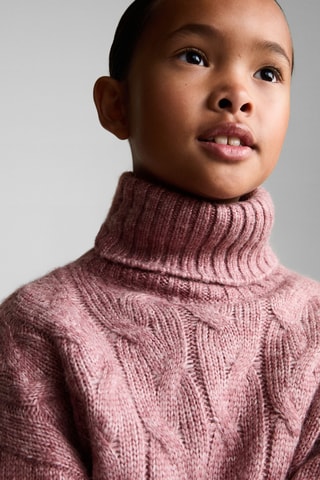 Pull-over maille torsadée - Rose