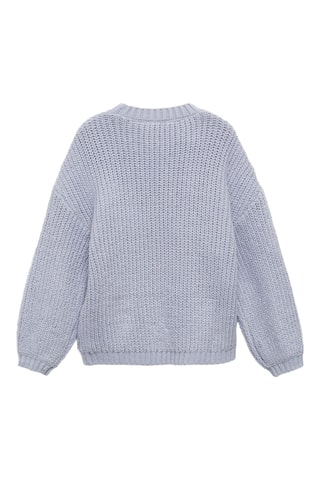 Pull-over maille tressée - Bleu clair