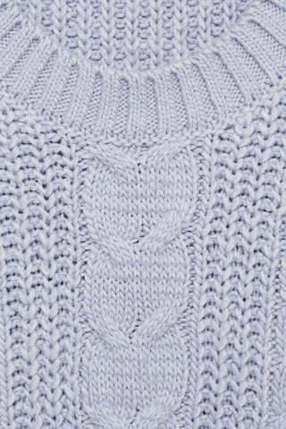 Pull-over maille tressée - Bleu clair