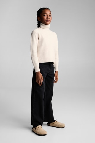 Pull-over maille col montant - Beige