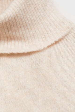 Pull-over maille col montant - Beige