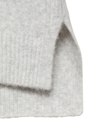 Pull-over maille col montant - Gris