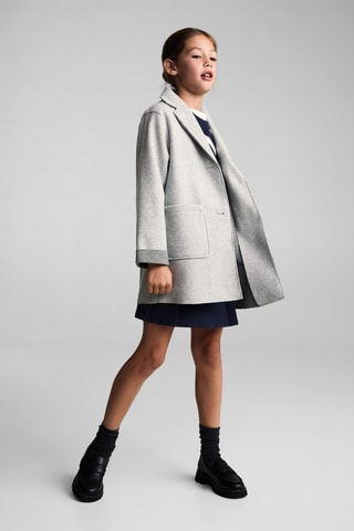 Manteau drap de laine poches - Gris