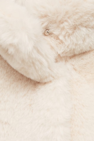 Gilet fausse fourrure poches - Ecru