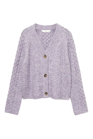 Cardigan maille tressée - Lavande