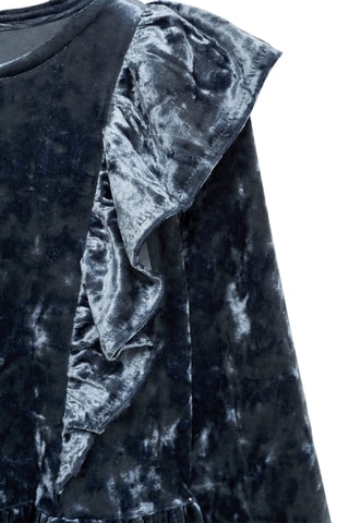 Robe velours volantée - Bleu