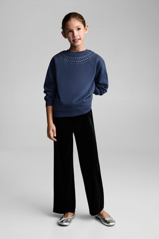 Sweat-shirt perlé - Bleu marine