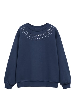 Sweat-shirt perlé - Bleu marine