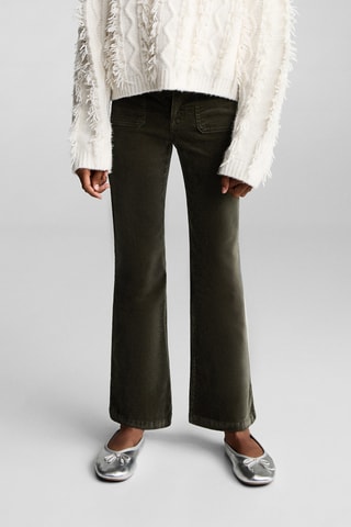 Pantalon velours flare - Kaki
