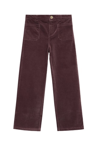 Pantalon velours milleraies poches - Grenat