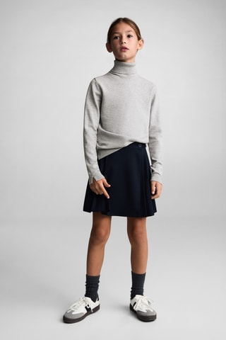 Pull-over maille col roulé - Gris