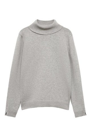 Pull-over maille col roulé - Gris