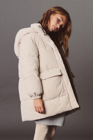 Anorak matelassé à poches - Gris clair