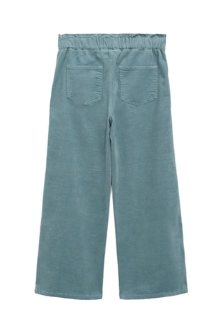 Pantalon velours côtelé taille élastique - Vert clair