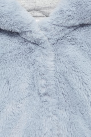 Manteau capuche fourrure synthétique - Bleu