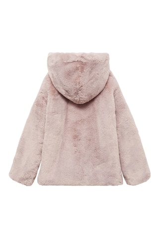 Manteau capuche fourrure synthétique - Rose