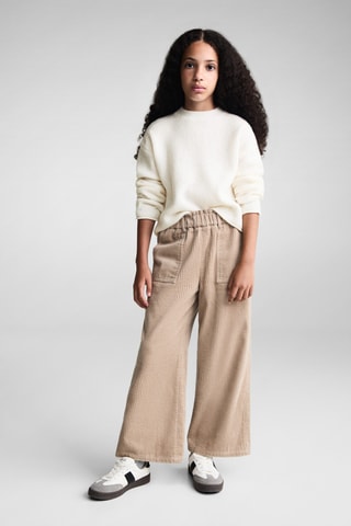 Pull-over maille côtelée - Blanc cassé