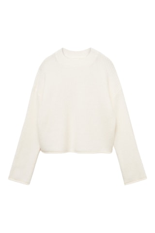 Pull-over maille côtelée - Blanc cassé