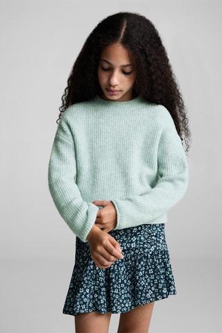 Pull-over maille côtelée - Vert clair