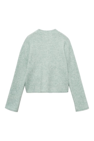 Pull-over maille côtelée - Vert clair