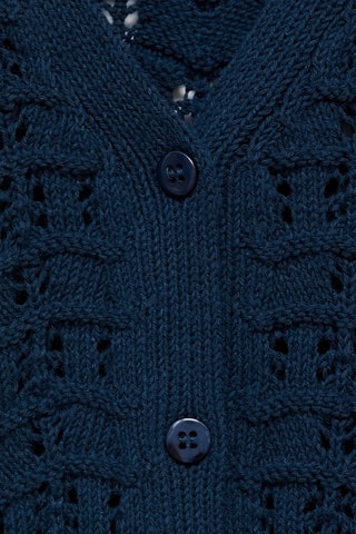 Cardigan maille ajourée - Bleu marine