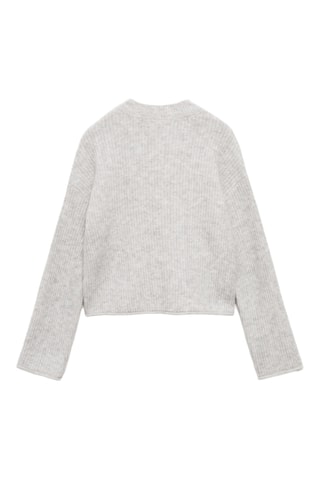 Pull-over maille côtelée - Gris clair