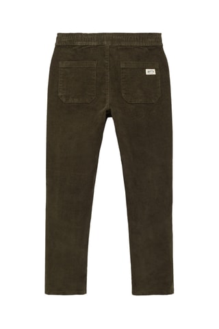 Pantalon velours côtelé taille élastique - Kaki
