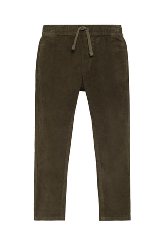 Pantalon velours côtelé taille élastique - Kaki
