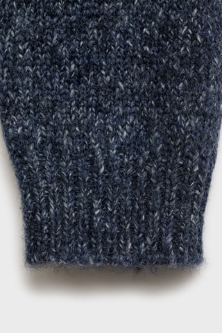 Pull-over maille coton lin col rond - Bleu marine