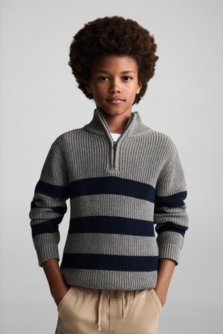 Pull-over col fermeture Éclair - Gris