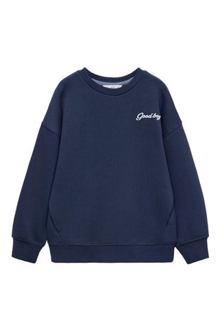 Sweat-shirt coton imprimé - Bleu marine
