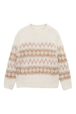 Pull-over jacquard - Blanc cassé