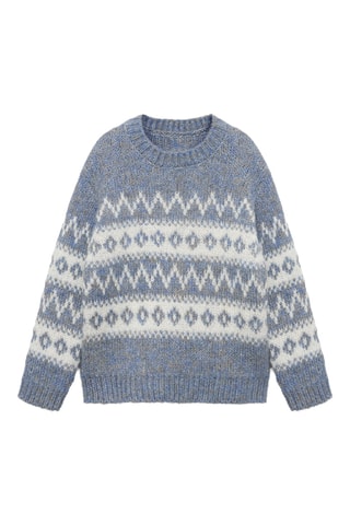 Pull-over jacquard - Bleu