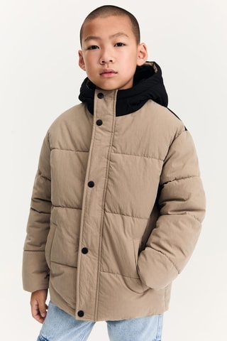 Anorak matelassé à empiècements - Marron