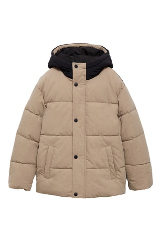 Anorak matelassé à empiècements - Marron