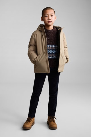 Anorak matelassé imperméable à capuche - Marron