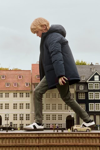 Anorak matelassé imperméable à capuche - Bleu marine