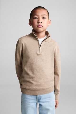 Pull-over col fermeture Éclair - Marron