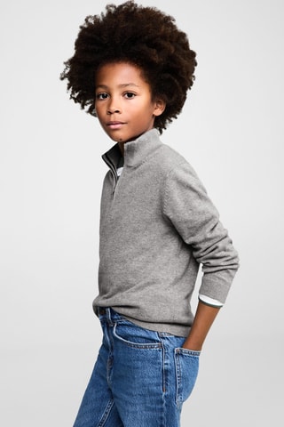 Pull-over col fermeture Éclair - Gris