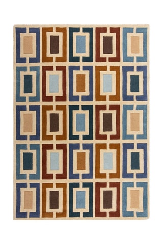 Tapete em lã Retro Blocks - Multicor