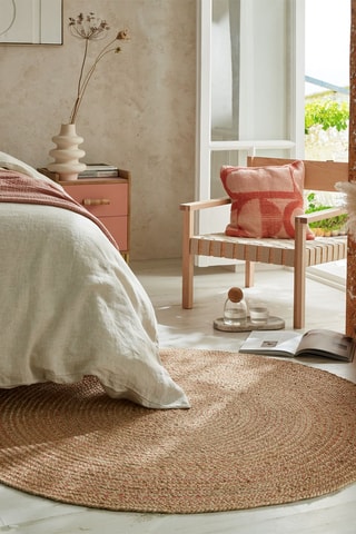 Tapete Capri Jute Circle Natural e coral