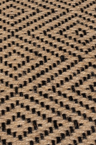 Tapete de corredor Jute Diamond Natural e preto