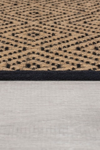 Tapete de corredor Jute Diamond Natural e preto